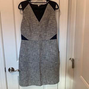 J Crew navy and gray dress